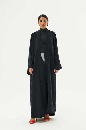 Swirls Abaya - Black