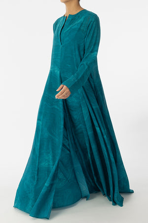 Marble Panel Dress Set - Turquoise