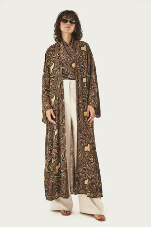 Swirly Brown UFO Abaya [Pre - Order]